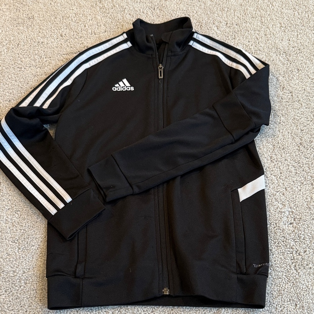 Adidas Men's Black and White Track Jacket